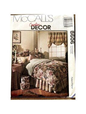 VTG Sew Pattern McCalls 8606 Creative Decor Bedroom Essentials Comforter Pillow